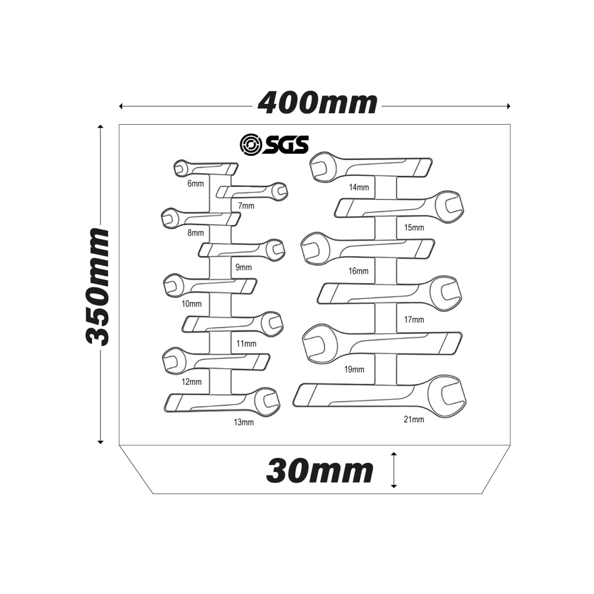 SGS 14pc VDE Insulated Open End Spanner Set | 6mm-21mm | Foam Insert